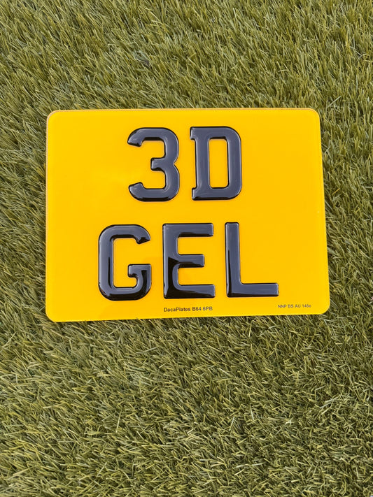 3D Gel Bike Number Plate