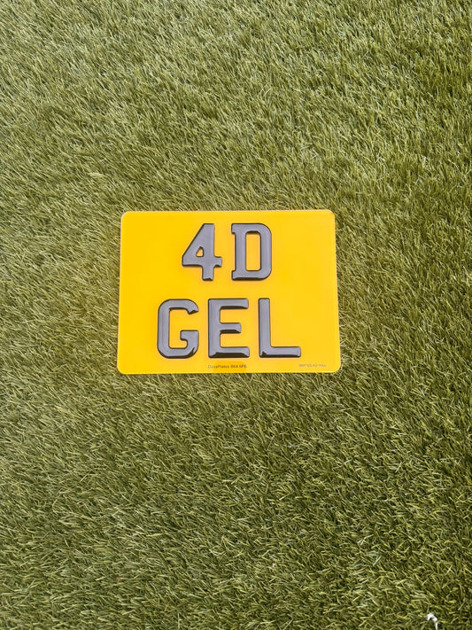 4D Gel Bike Number Plate