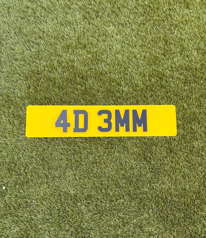4D 3MM/5MM Car Number Plate