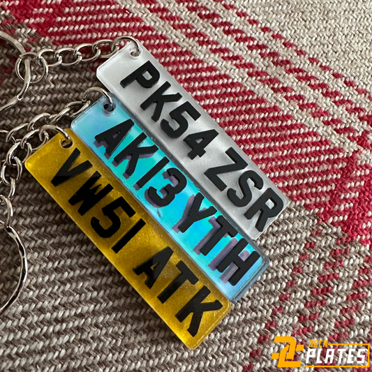 4D Number Plate Key rings